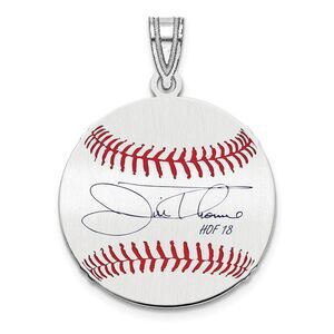 Sterling Silver Jim Thome Signature SM Enamel Baseball Pendant